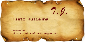 Tietz Julianna névjegykártya